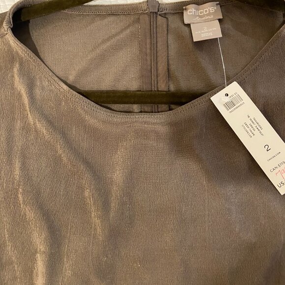 NWT Chico's Travelers Tie Waist Jumpsuit - Deep Taupe - Chico's 2- Size 12 / L - Picture 9 of 10